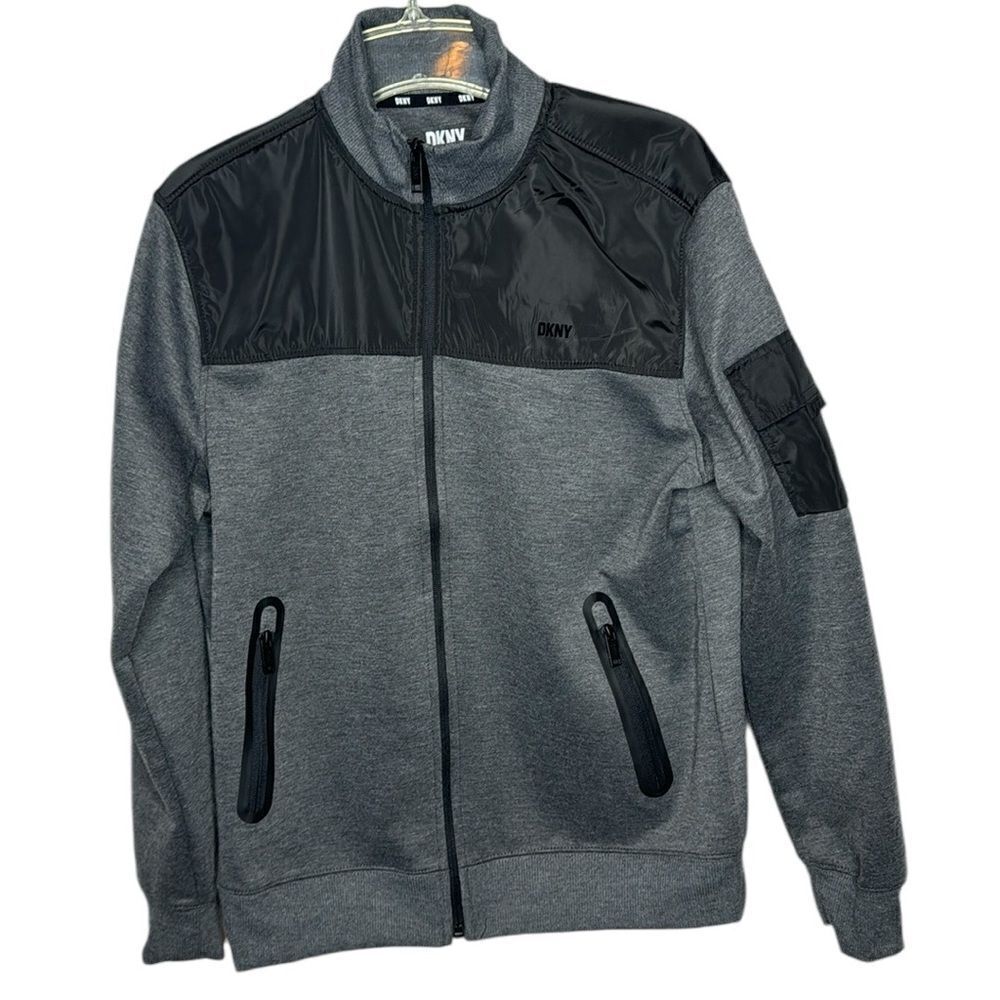DKNY‎ Black/Grey Zip Up Jacket. Size Medium.